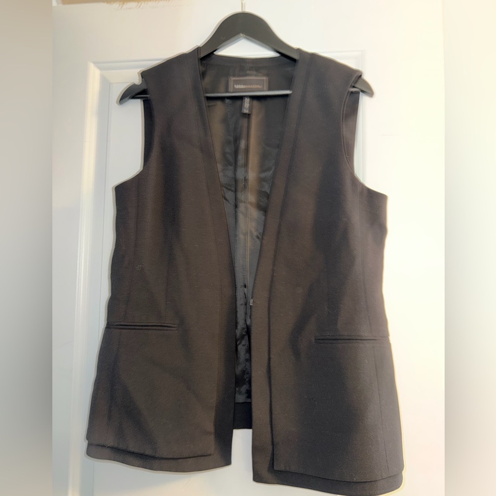BCBGMAXAZRIA Eddie Sleeveless Black Women's Vest Medium